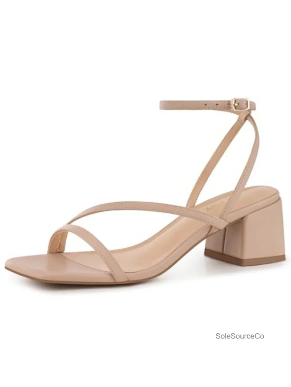Strappy Block Heeled Sandals – Open Toe, Ankle Strap, Comfort Foam